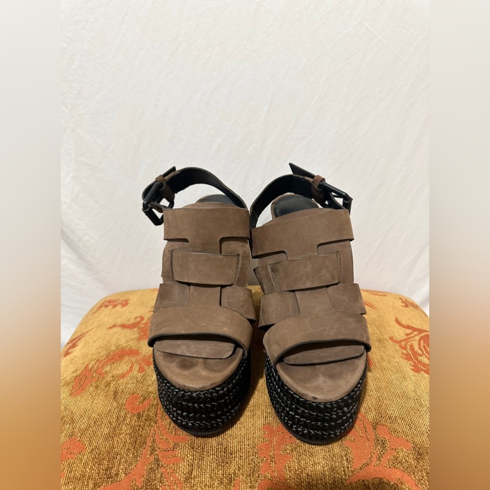 ALLSAINTS Chic Brown Platform Sandals